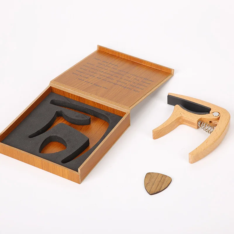 Universal Solid Wood Tone Change Capo Portable Quick Clamp For Acoustic Folk Guitar Musical Instrument Replacement Parts