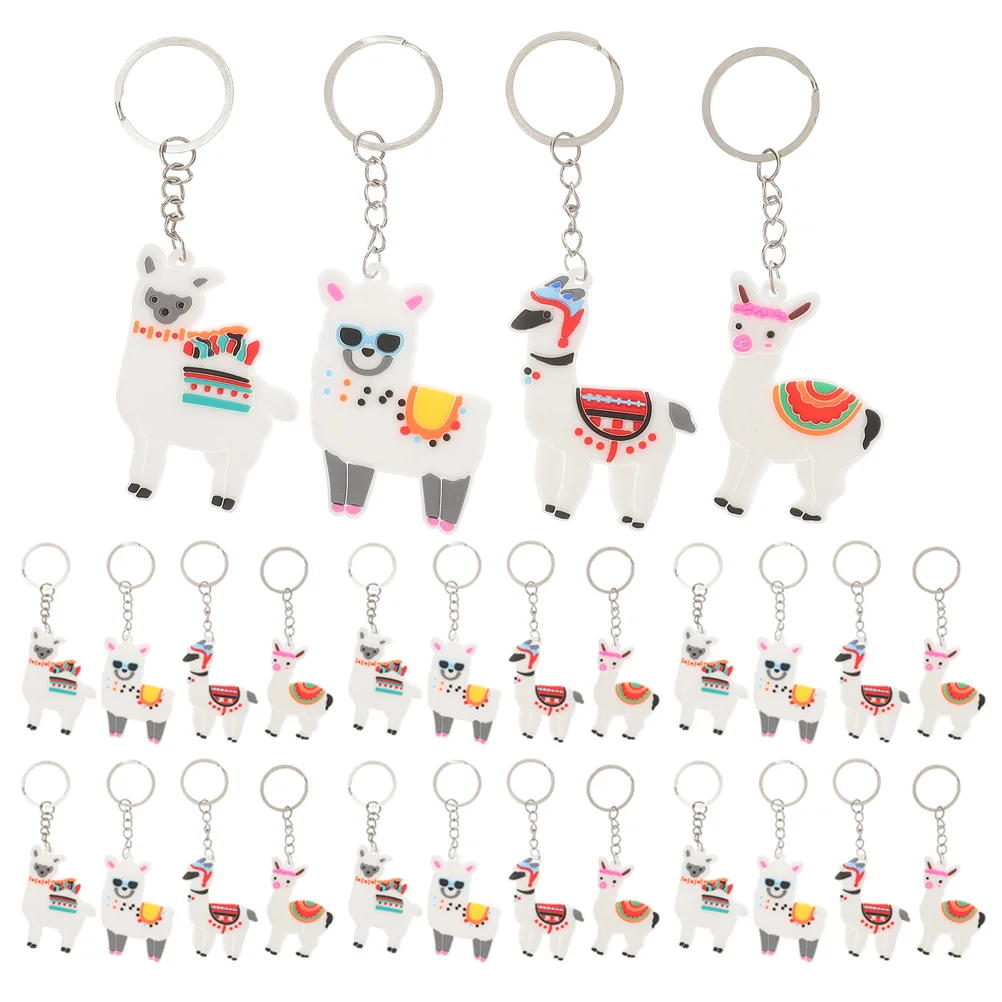 30 Pcs Alpaca Keychain Backpack Hanging Decor Kids Party Favors Fob Cute Keychains Women for Car Keys Metal Charms Child