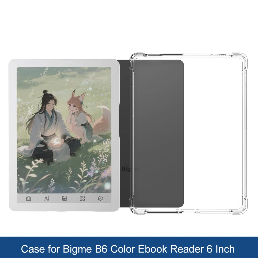 �y�Z�[�����zFunda �P�[�X Bigme B6 B 6 �P�[�X �N���A 6' �d�q�u�b�N TPU �o�b�N�J�o�[ 4 �̑ϏՌ��G�A�o�b�O�t���A�N���A TPU �E���g���A���ϖh�~