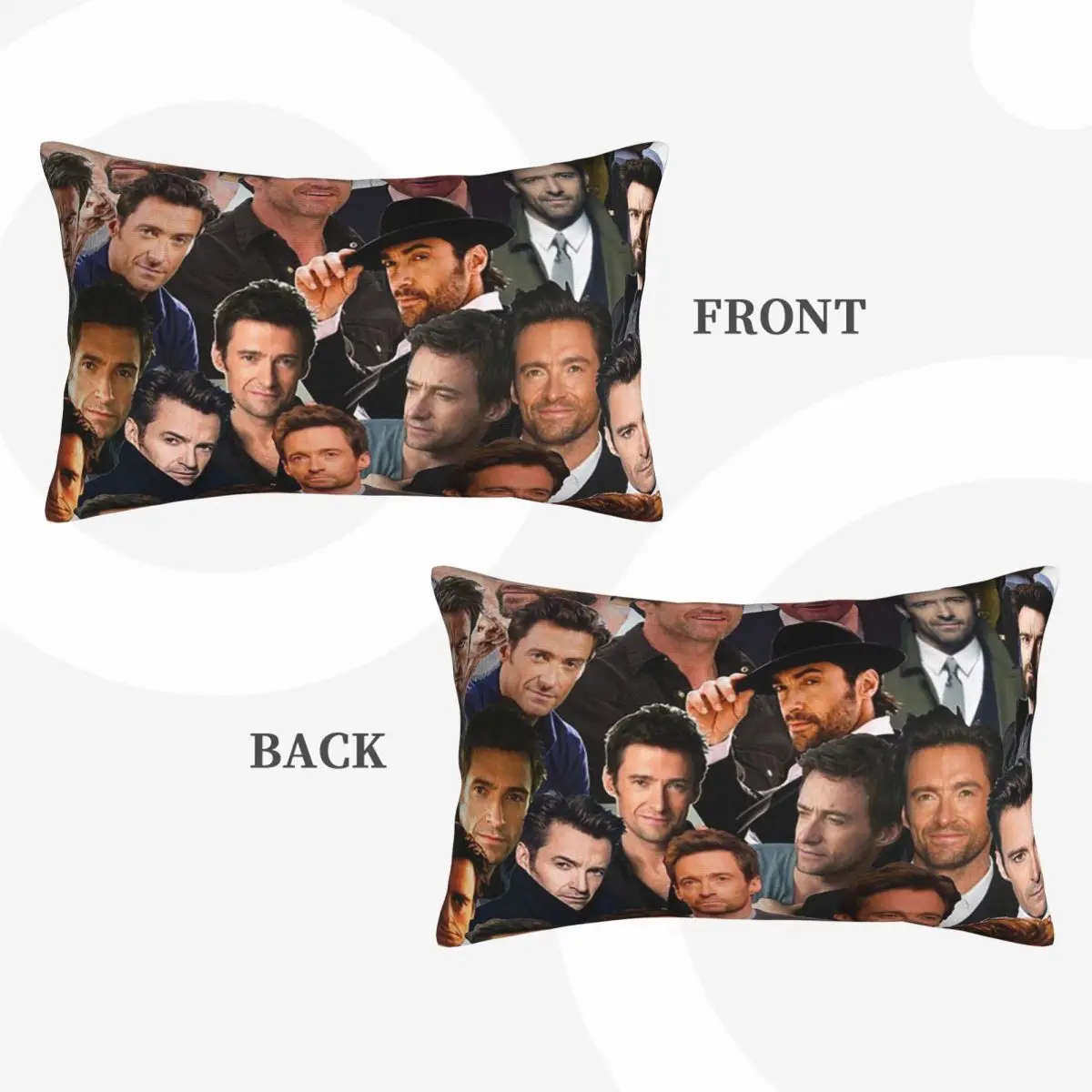 Hugh Jackman Photo Collage Rectangle Pillowcase Cushion Cover Decorative Bedroom Bed Home Comfort Throw Pillow
