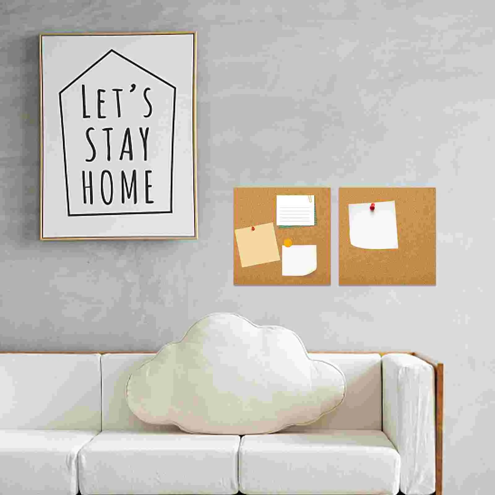 5 Pcs Corkboard Creative Bulletin Reminder Notice Boards for Walls Coasters Round Wood Office Work