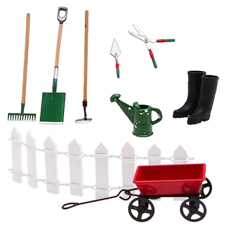 1:12 Doll House Mini Simulation Gardening Accessories Garden Tools Decoration Set Miniature Scene