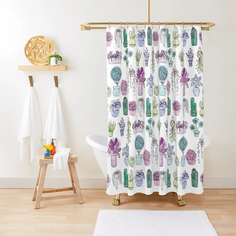 

Watercolor Plants Shower Curtain Bathroom Accessorys Bathroom For Shower Elegant Bathroom Curtain