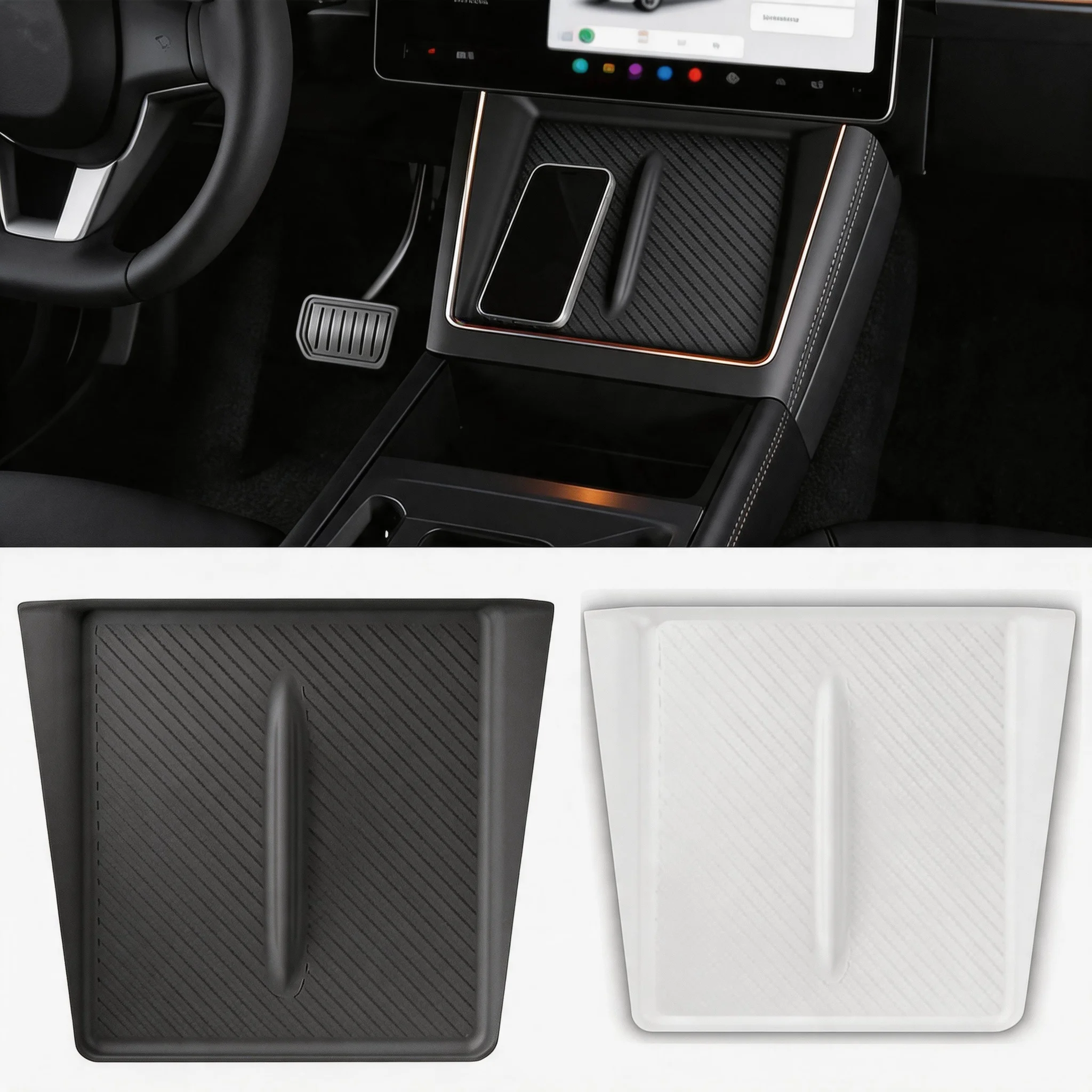 

Anti-Scratch Wireless Charging Pad for 2025-2026 Tesla Model Y Juniper Ultra-Thin Silicone Mat Cover Interior Accessories