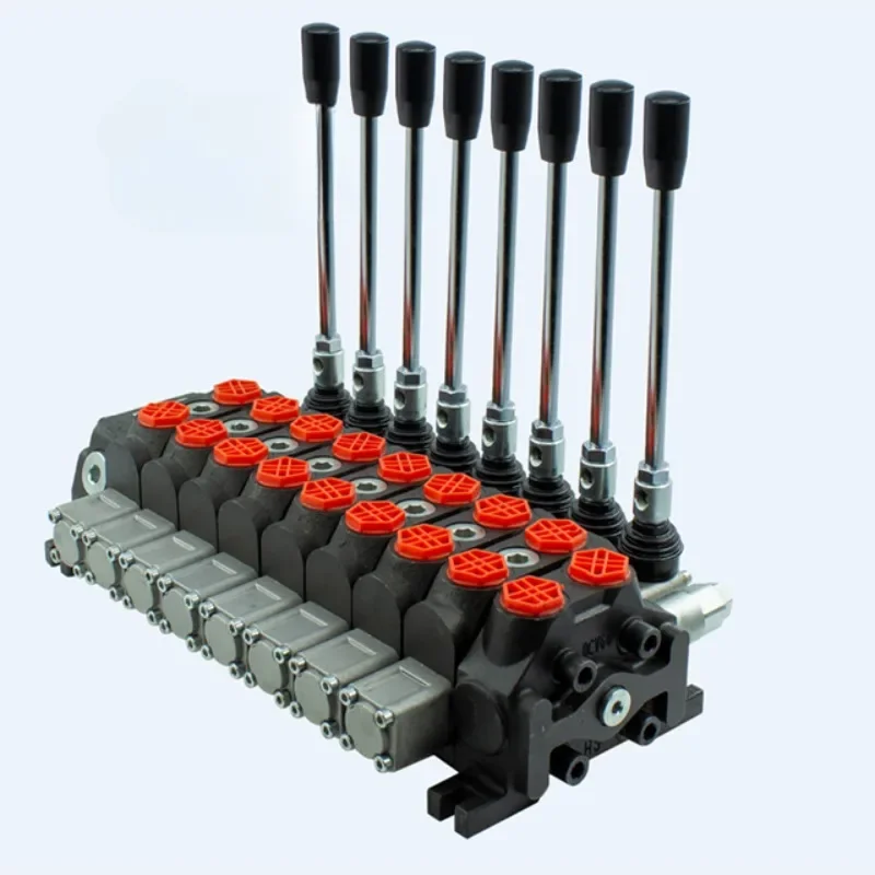 DCV40 5 Spools Directional Monoblock Hydraulic Control Valve with Wireless Remote Control