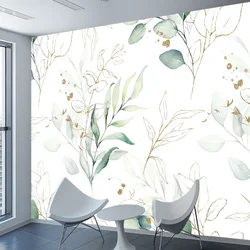 Custom Walls Art Home Decor Removable Peel Stick Optional Wallpaper for Living Room Bedroom Floral Leaf Branch Background Mural