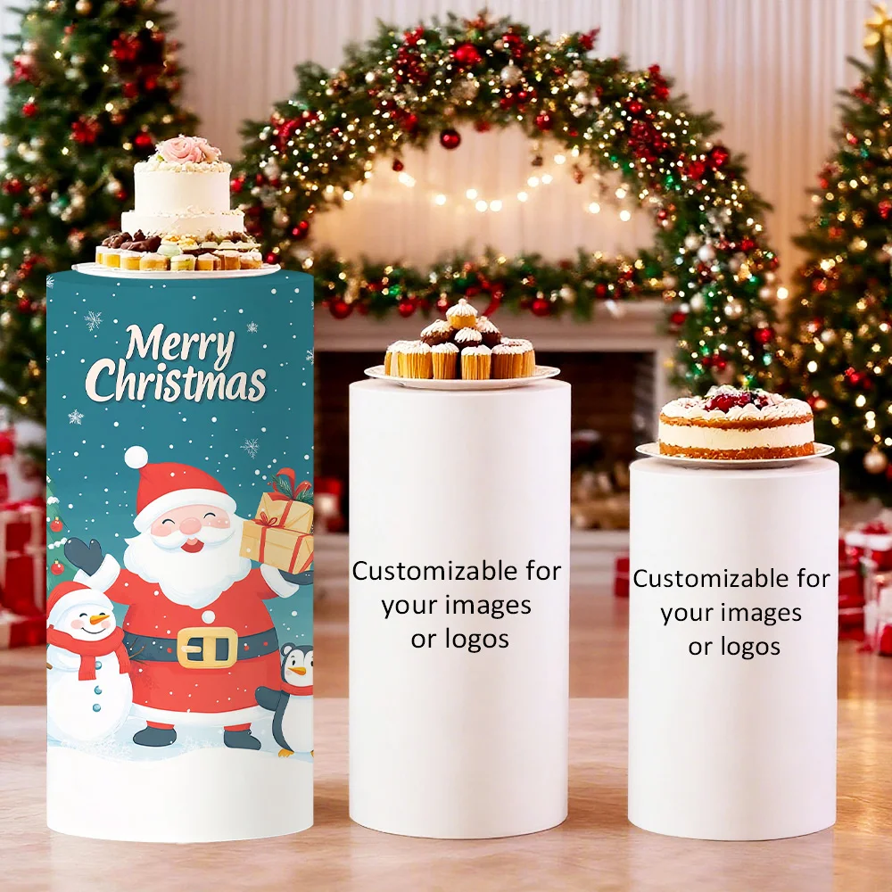 Customizable Cylindrical Dessert Tablecloth Cover with Customizable Images for Decorating Parties, Weddings, or Birthday Events