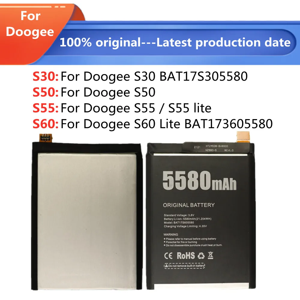 High Capacity Original Battery For Doogee S60 Lite BAT173605580 S55 lite S50 S30 BAT17S305580 Phone Replacement Battery