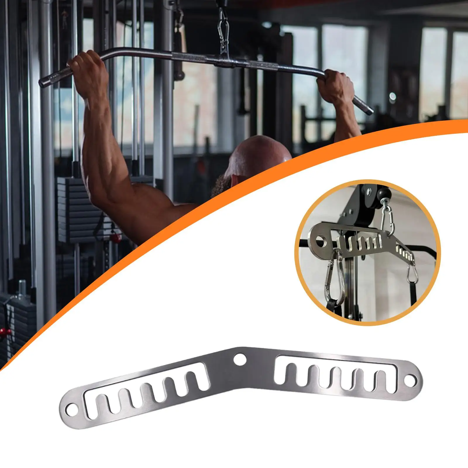 Multi Grip LAT Pull Down Bar Lightweight Versatile Cable Machine Fitness Pulley Connector for Rowing Machine Fitness Home Gym
