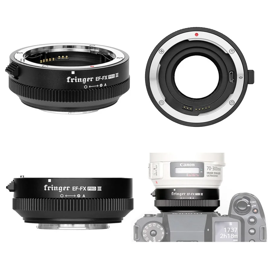 Fringer EF-FX PRO III Fuji Canon EF to Fuji X Adapter Autofocus Compatible with Canon EOS EF Lens to Fuji X Mount X-T5 X-T4 X-T3