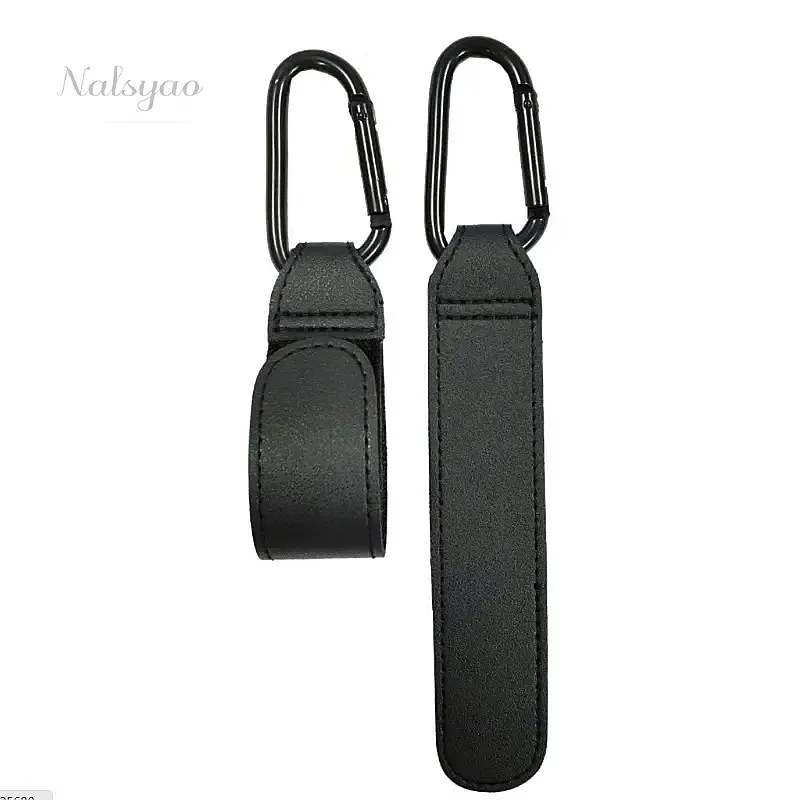 2pcs PU Leather 360 Rotatable Stroller Hooks for Baby Pram Cart Organizer, Heavy Duty Stroller Accessories