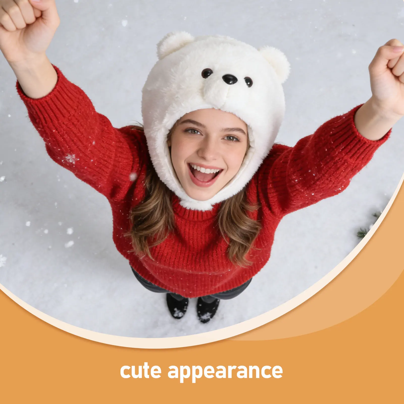 Polar Bear Hat Soft Lightweight Animal Headwear Halloween Christmas Easter Party Cosplay Bear Costume Headgear