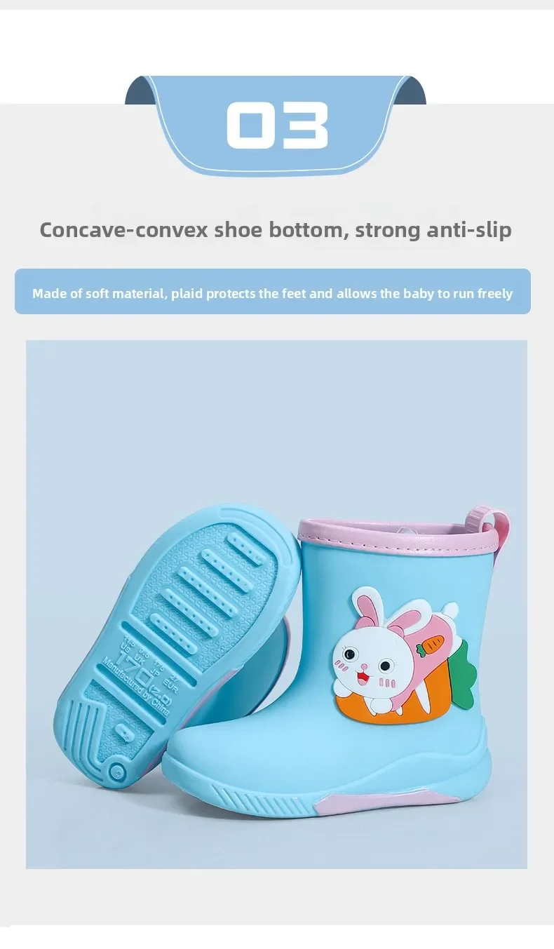 Kinder-Regenstiefel für Jungen und Mädchen, rutschfeste EVA-Outdoor-Cartoon-Dinosaurier-Regenstiefel für Kinder, wasserdichte Schuhe, Wasserschuhe für Mädchen – Detail 14