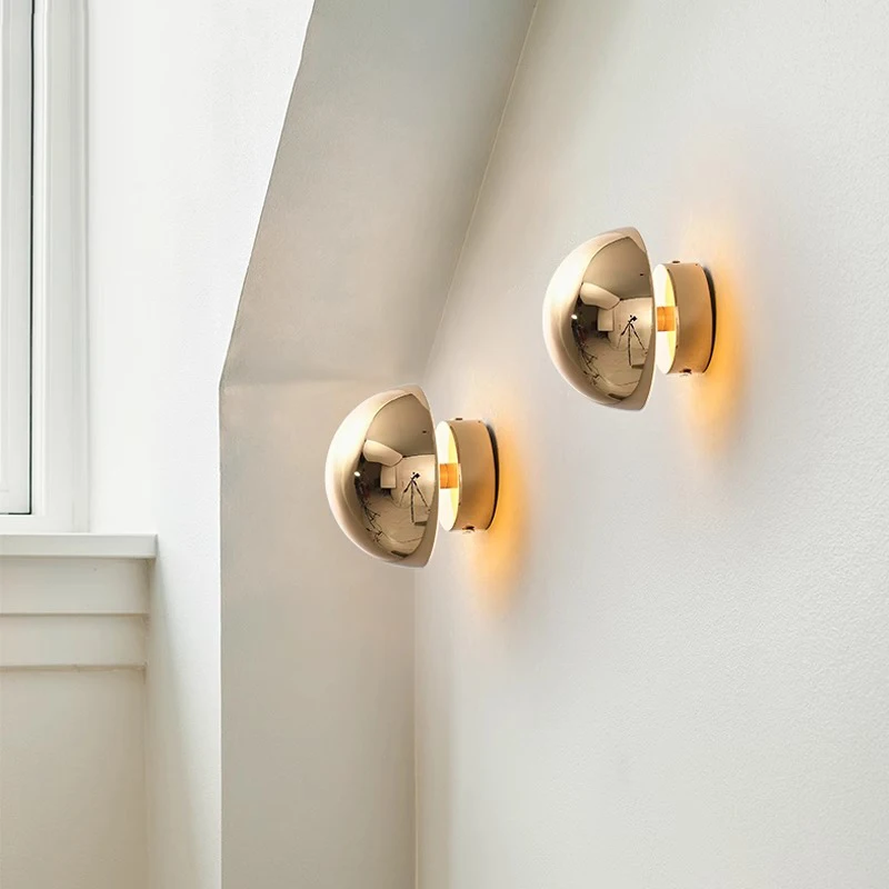 Imagem -02 - Modern Nordic Gold Round Wall Sconce Luminária Led Night Decoração do Quarto Escada de Cabeceira Kids Room Design de Interiores