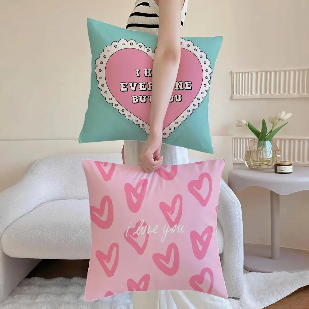 Casual Dreamy Abstract love ins Art Style Cushion Cover Iceland Washable Linen Soft  for Daily Sofa Bed Home Room Decor