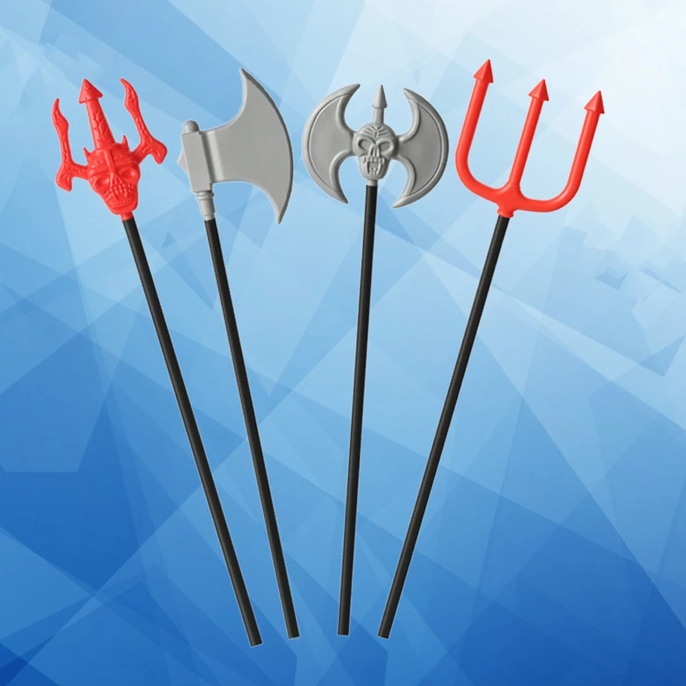 

1Set Realistic Plastic Devil Trident Prop Black for Halloween Costume Stage Performance Creepy Scary Devil Costume Accessory