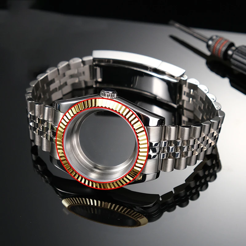 ل رولكس Logbook حجم 36 مللي متر 41 مللي متر الحافة الكلب الأسنان الدائري الصلب حلقة الأسنان حلقة حالة الحلقة الخارجية الفم مجموعة كاملة حزام الملحقات