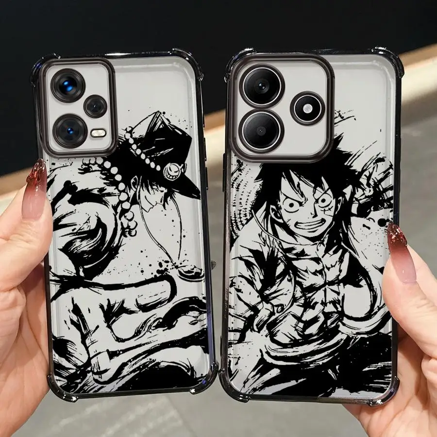 Etui na telefon z motywem anime One Piece, Luffy i Ace, do Redmi Note 9S 11 12 13 10s 14 Pro Plus 10 Lite 11s, miękki pokrowiec.