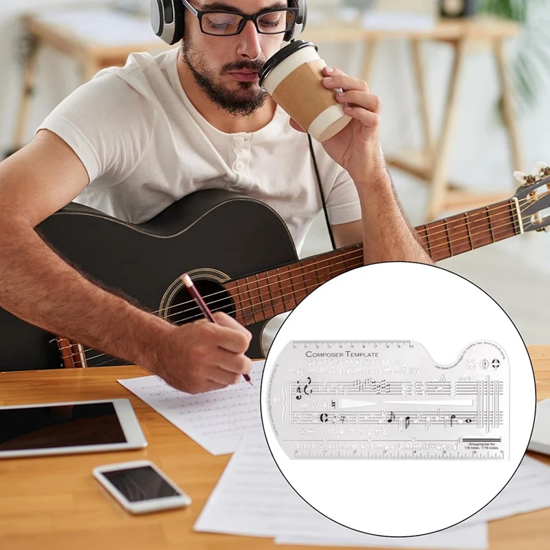 Song Writer's Composing Template Stencil For Music Notes & Symbols Staff Drawing Ruler Music Composition Accessories