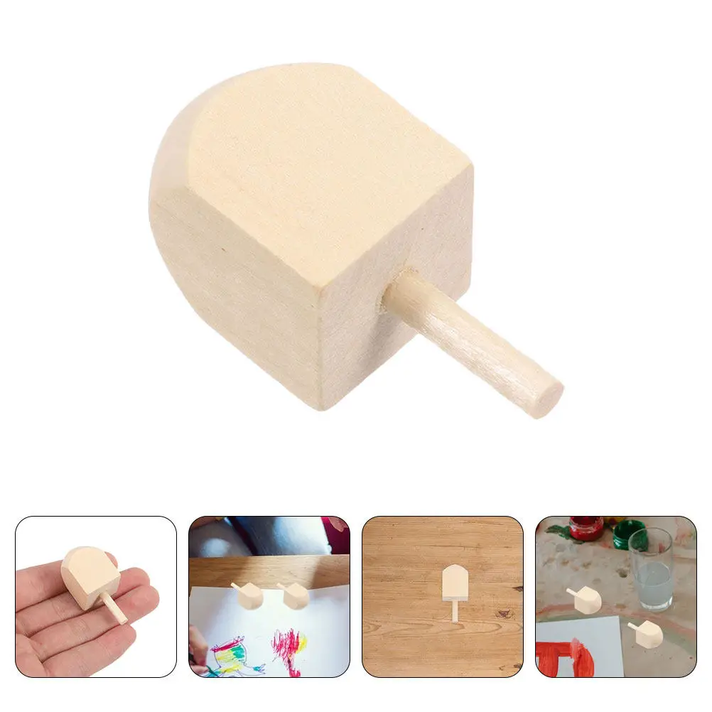 

10Pcs Natural Wood Dreidels Blank for Hanukkah DIY Painting Staining Sanding Craft Supplies Family Gathering Game Decor Small