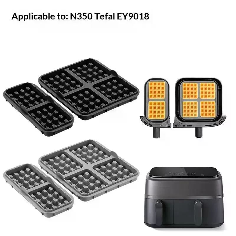 1/2Pcs Air Fryer Waffle Baking Mold Reusable Silicone Waffle Mould Silicone Air Fryer Liner Mold For Dual Basket