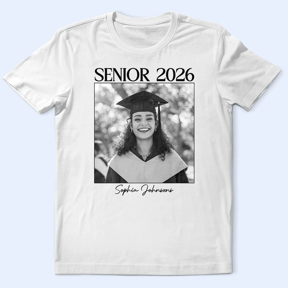 

Personalized Custom Photo Graduation T Shirt Senior Year Celebration Tee Casual Loose Short Sleeve Graduation Party Gift For Hig