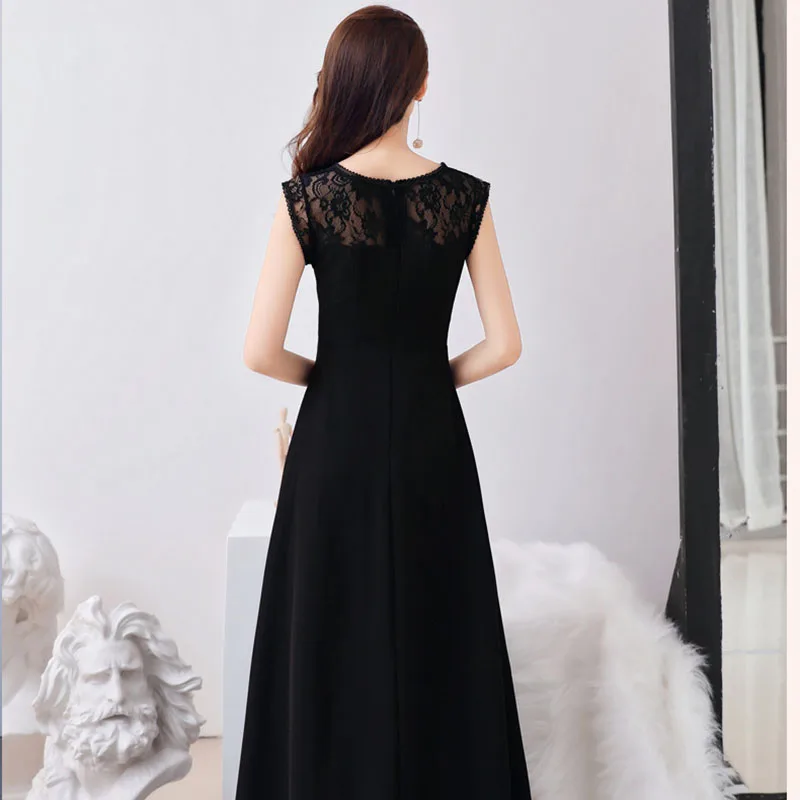 DongCMY New Elegant Women\'s Wear Thin Evening Dress Women 2024 Host Black Bridesmaid Dresses Women