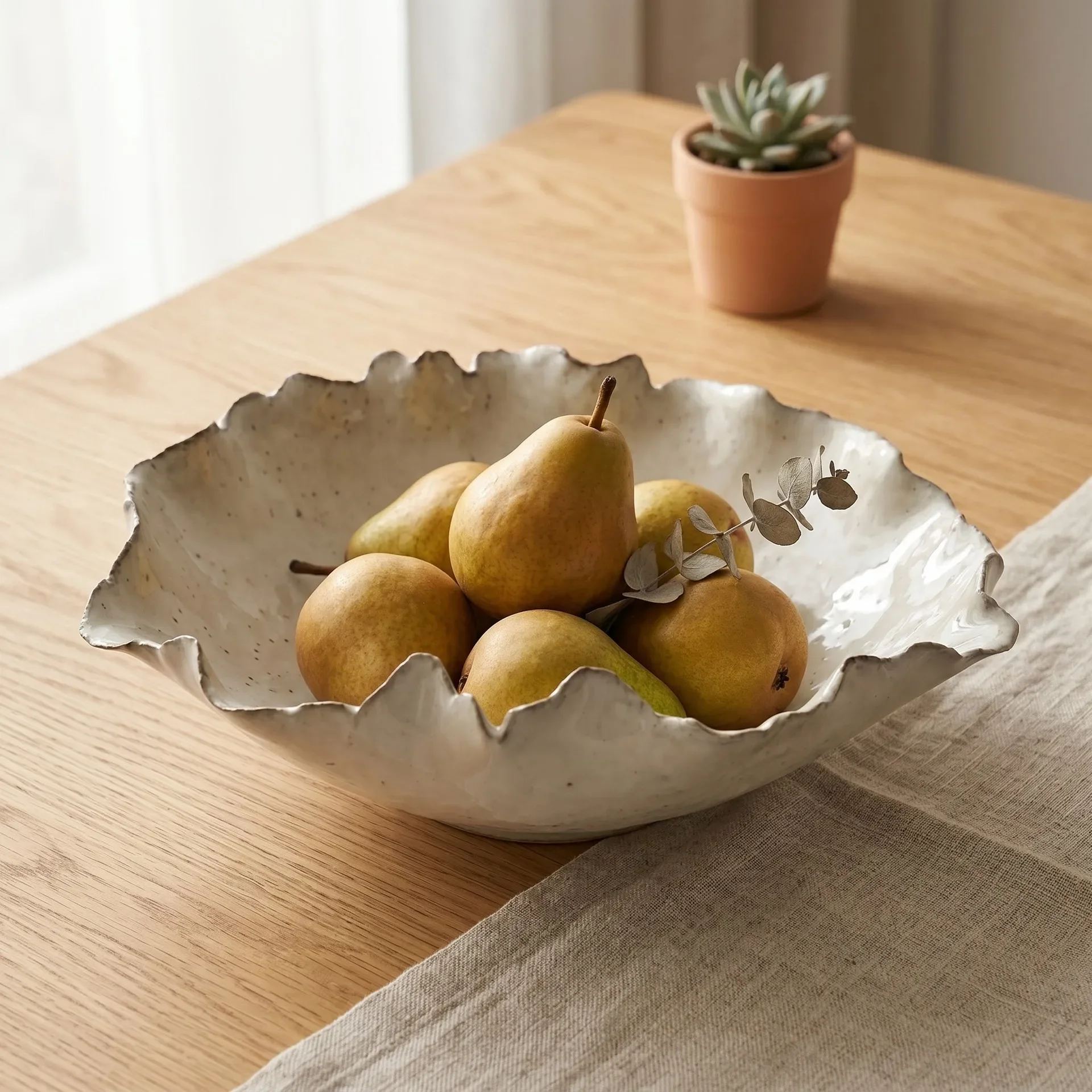 Ceramic Fruit Plate Creative Irregular Wave-shaped Fruit Plate Desktop Storage Container Trays Trinket Dish Jewelry Dish