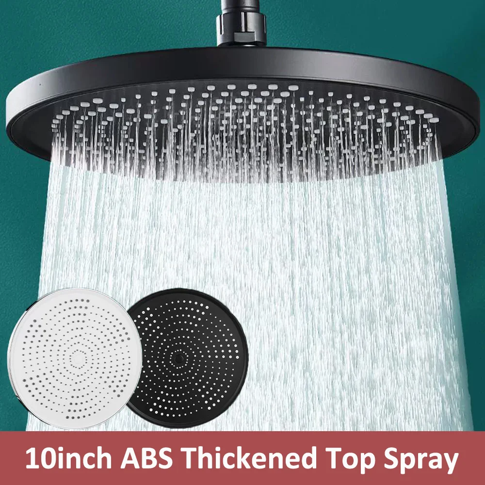 10Inch 25CM Round Silver Shower Head ABS Plastic Ceiling Mounted Luxury Rainfall Shower SPA Top Sprayer Bathroom Accessories