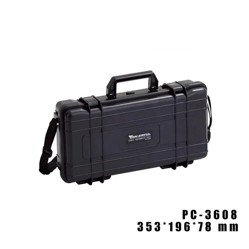 

353*196*78mm Plastic Tool Box Hard Carry Case Bag With Sponge Storage Bag Portable Organizer Waterproof Equipment Toolbox 3608