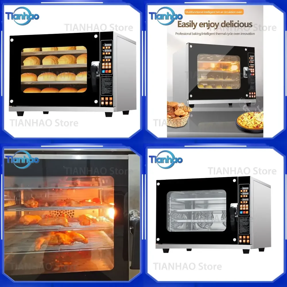 4 Tray Countertop Electric Convection Oven for 4.5KW 220V Mini Multi-Function Bread Bakery Equipment New Condition 2022 Model