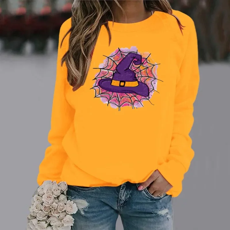 Season New Long-sleeved Women's Clothing Pullover Hoodie 3D Printed Halloween Funny Hat Pattern Hoodie Sweatshirts  Sweatshirt