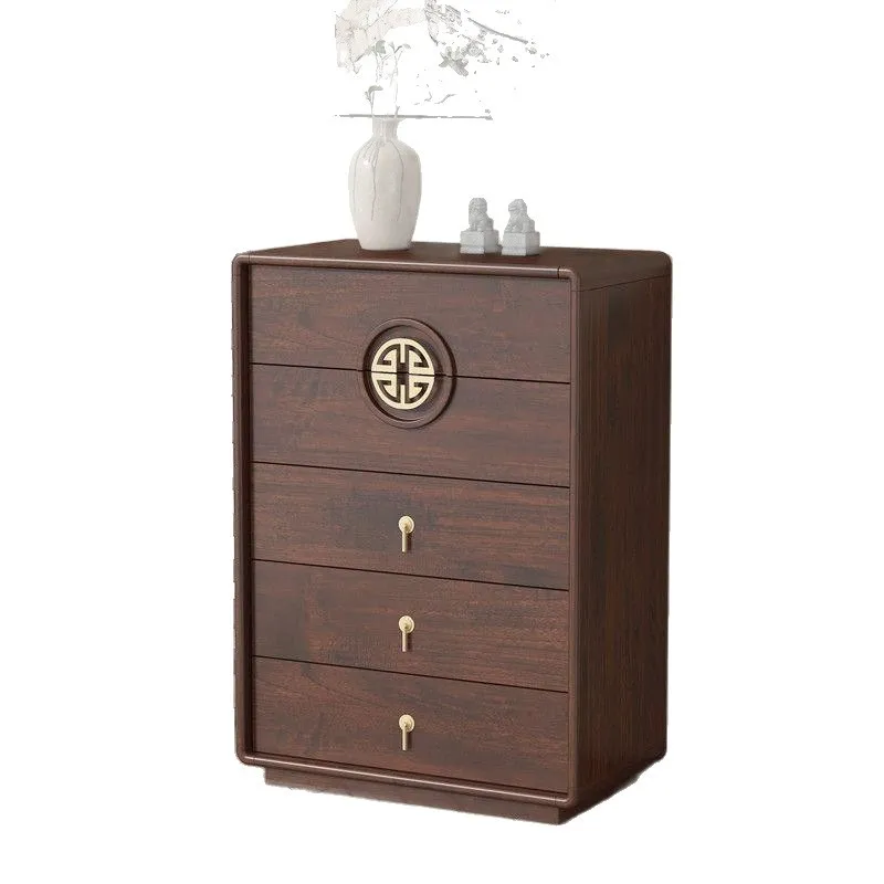 LTT New Chinese Bedroom Locker Living Room Wall Storage Cabinet Drawer Bedside Cabinet