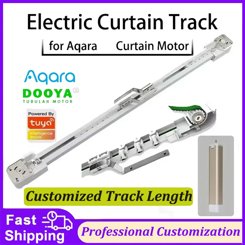 Aqara C3 Zigbee Motor Tuay Silent Customizable Electric Smart Curtain Track Curtains Rail Cornice Rod Automatic Curtain Control