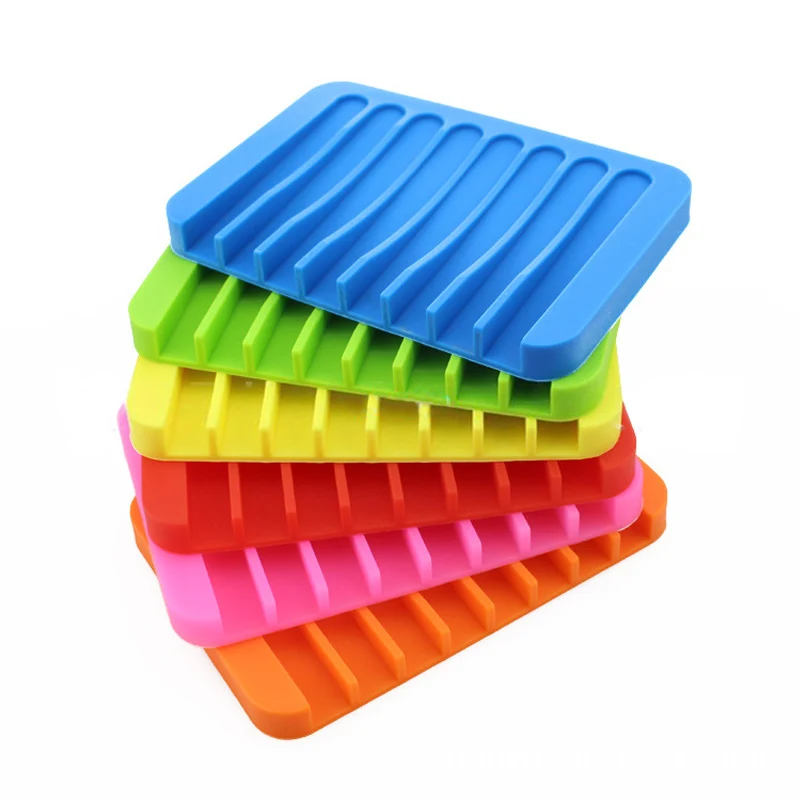 Anti-skidding Home Improvement Silicone Flexible Bathroom Fixtures Bathroom Hardware Tray Soapbox Soap Dishes Plate Holder