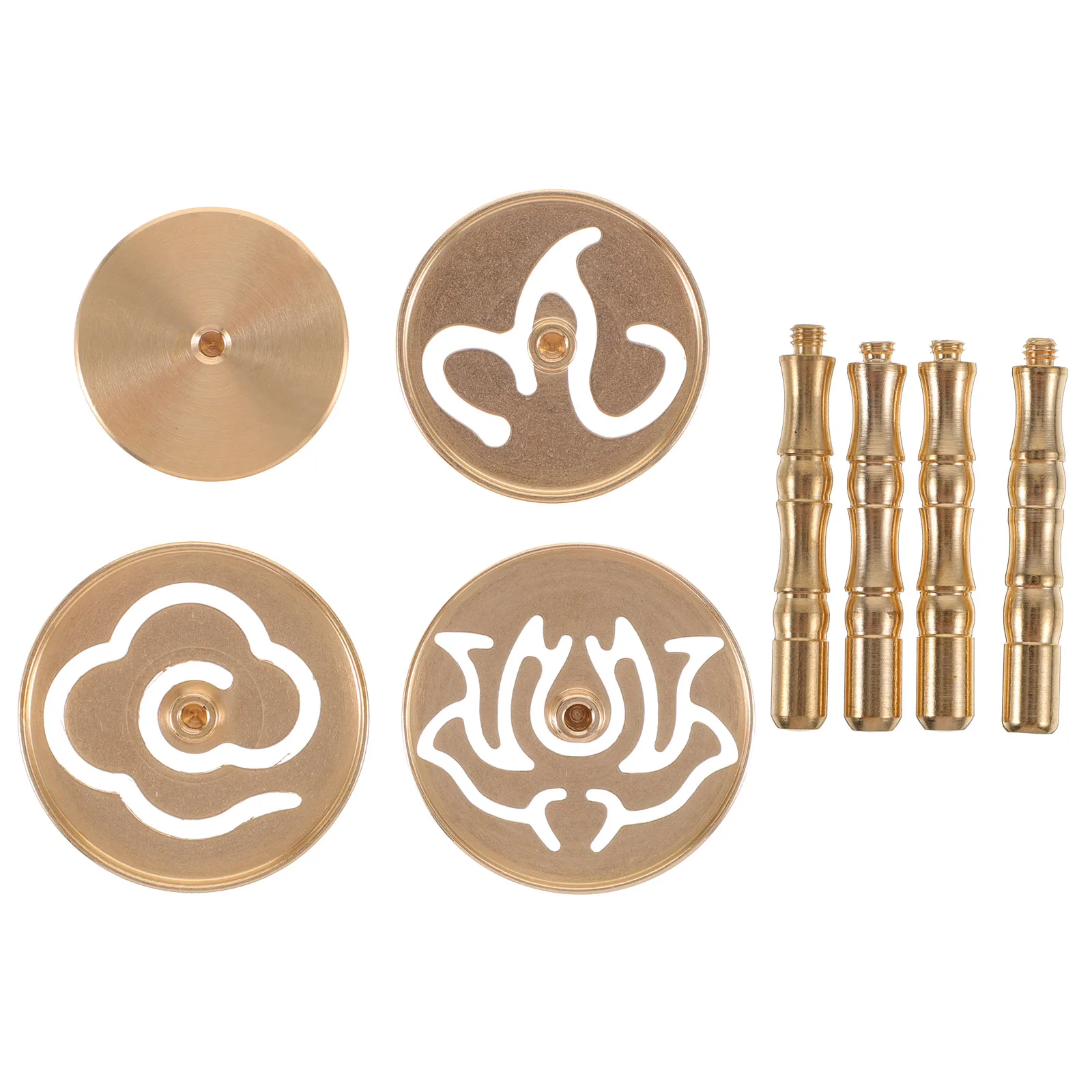 

4 Pcs Copper Incense Mold 4cm Heart 4 5cm Cloud Lotus Ash Press DIY Shaping Tool Creative Pattern Accessory Household Supply