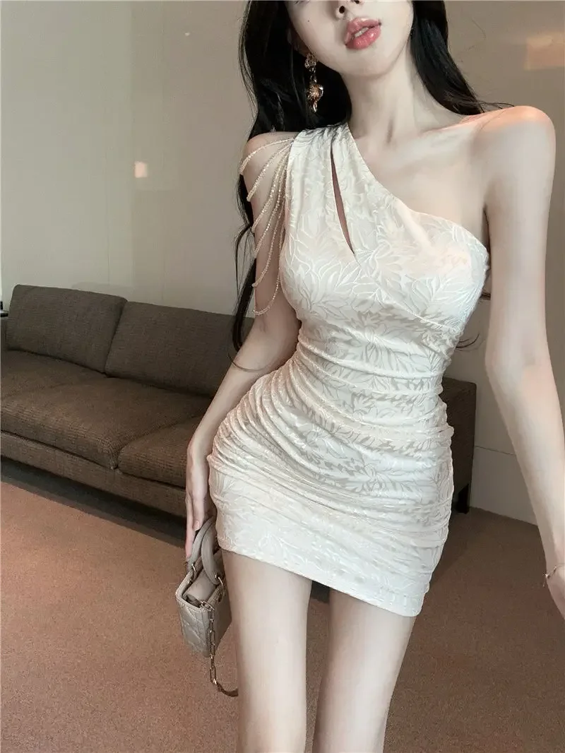 Robes sans manches pour femmes moulante courte Corset Mini bal serré soirée femme robe fête chaude sensuelle Sexy plage Style coréen