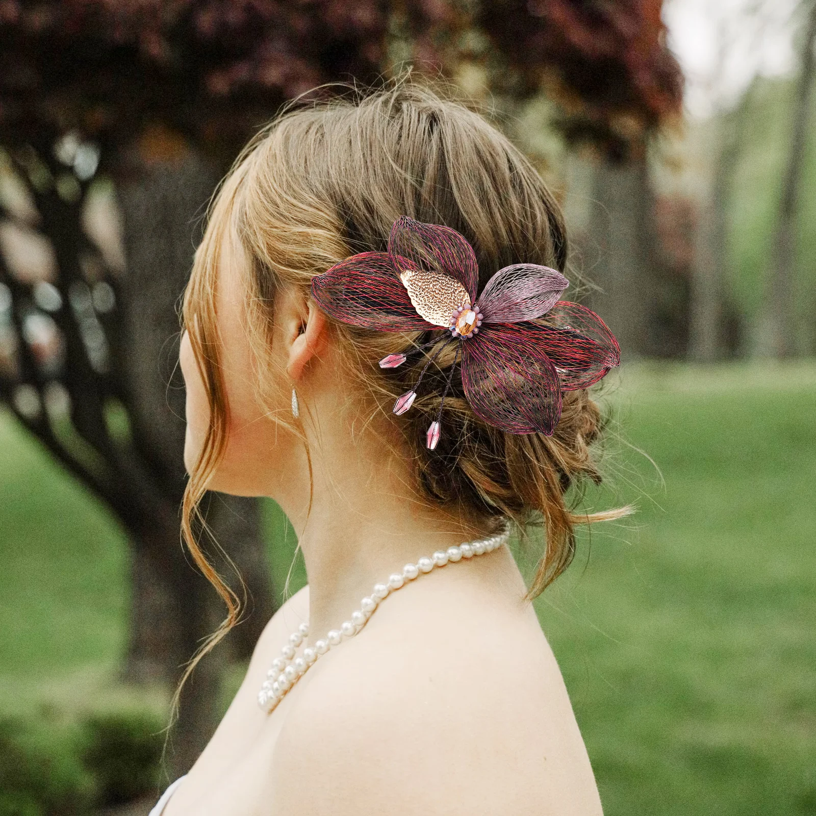 

Hair Clip Accessories Girls Butterfly Clips Crystal Flower Rhinestone Barrettes Copper Wire Boho Miss