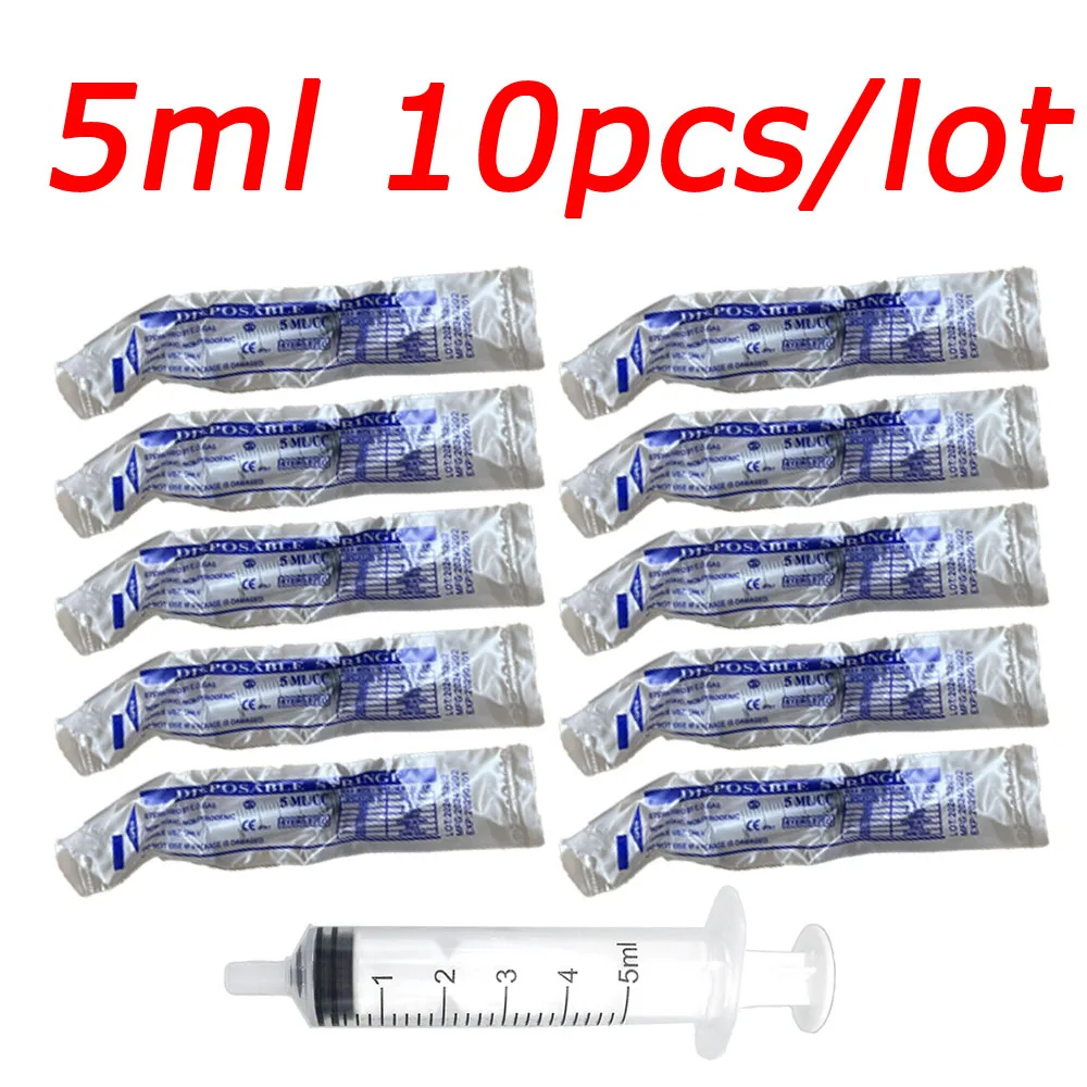 

5mL Plastic Hydroponics 10pcs Analyze Glue Applicator Measuring Syringe Disposable Measuring Nutrient Small Syringe For Oil