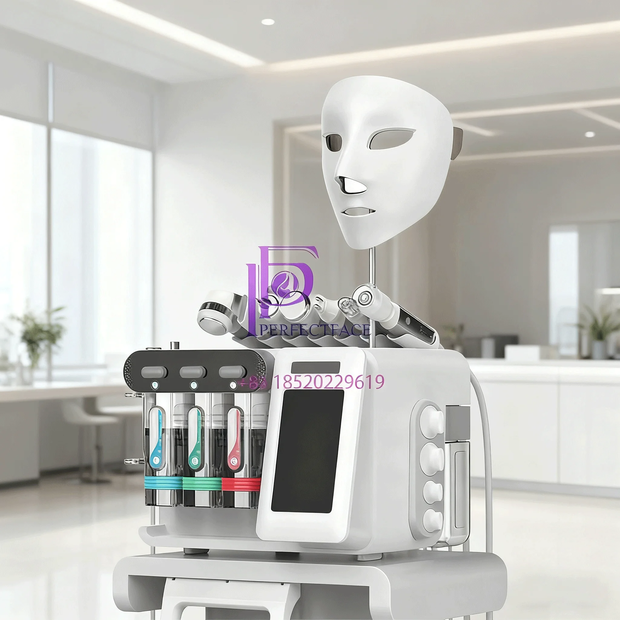 10-in-1 huidverzorgingshulpmiddel |   Diamantmicrodermabrasie en ultrasoon |   Waterpoets Airbrush Thermische Hamer + Fototherapie voor Gezicht