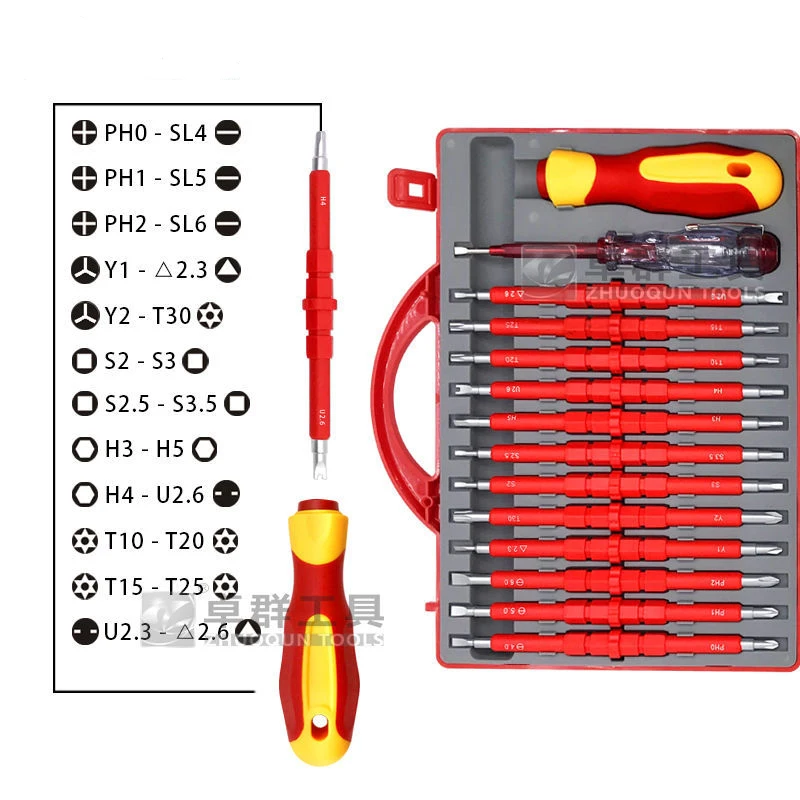 Imagem -03 - Boboaldo 24 Bits Conjunto Universal Chave de Fenda Instalada Caneta Elétrica Liga de Aço Inoxidável Isolamento Antiderrapante Ferramenta de Mão Canalizador