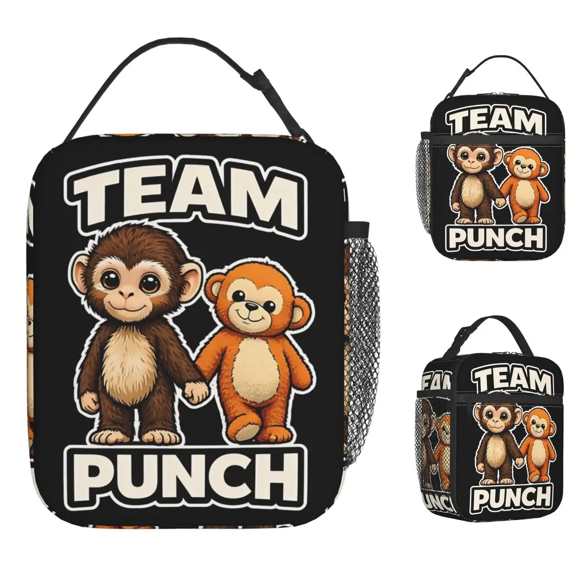

Сумка для обеда Team Punch Funny Monkey, унисекс, сумка-холодильник для пикника, портативная водонепроницаемая термосумка на молнии, сумка-тоут