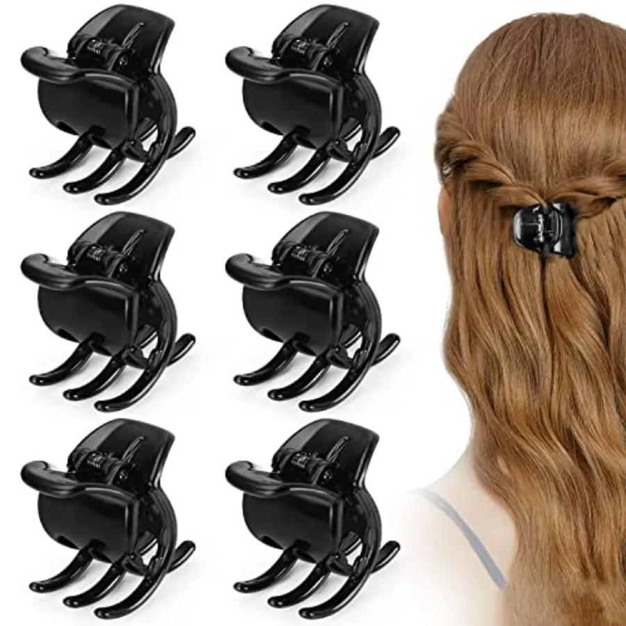 Jaw Clips for Thick or Medium Hair, Metal, Silver, Extra-Grip Design