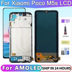 Poco M5s Display Screen Assembly, for Xiaomi Poco M5s 2207117BPG Lcd Display + Touch Screen Digitizer with Frame Replacement