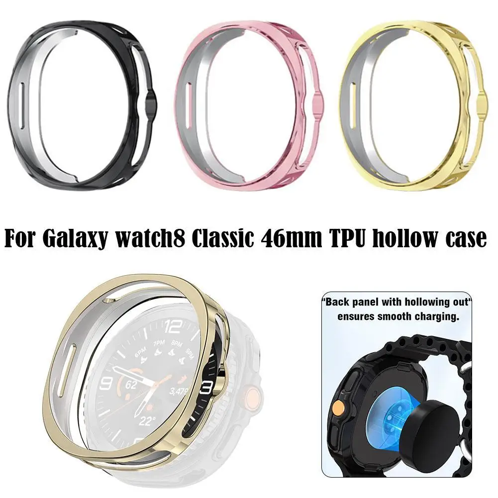 

Черный защитный чехол для Samsung Watch 8 для Galaxy Watch 8 Classic 46 мм, полый чехол из ТПУ, аксессуары ﻿