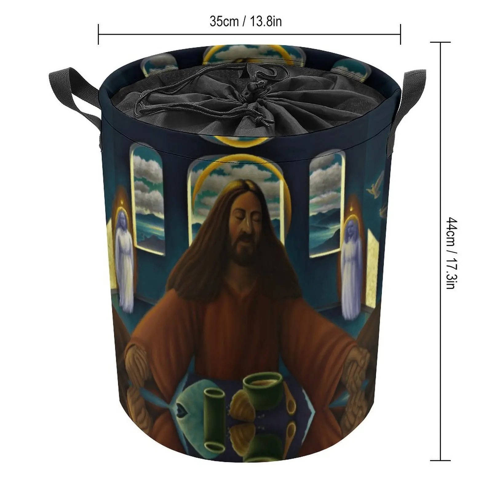 Jesus Praying at Supper Women's Classic Storage Tank Novelty Laundry Basket Lifting Hand Portable Storage of Socks Organizer Div