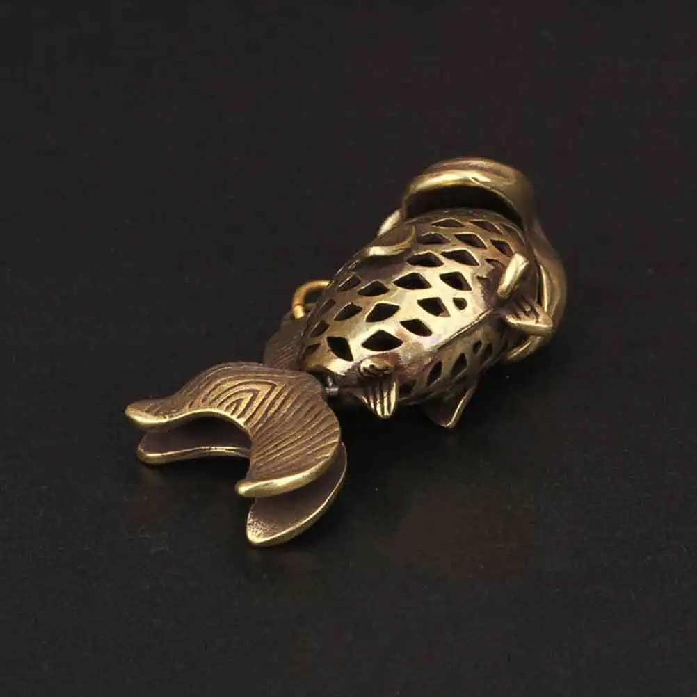 

2pcs Pure Brass Desktop Ornament Hollow Metal Decor For Home Office Creative Goldfish Decoration Household Tabletop Decor Brass