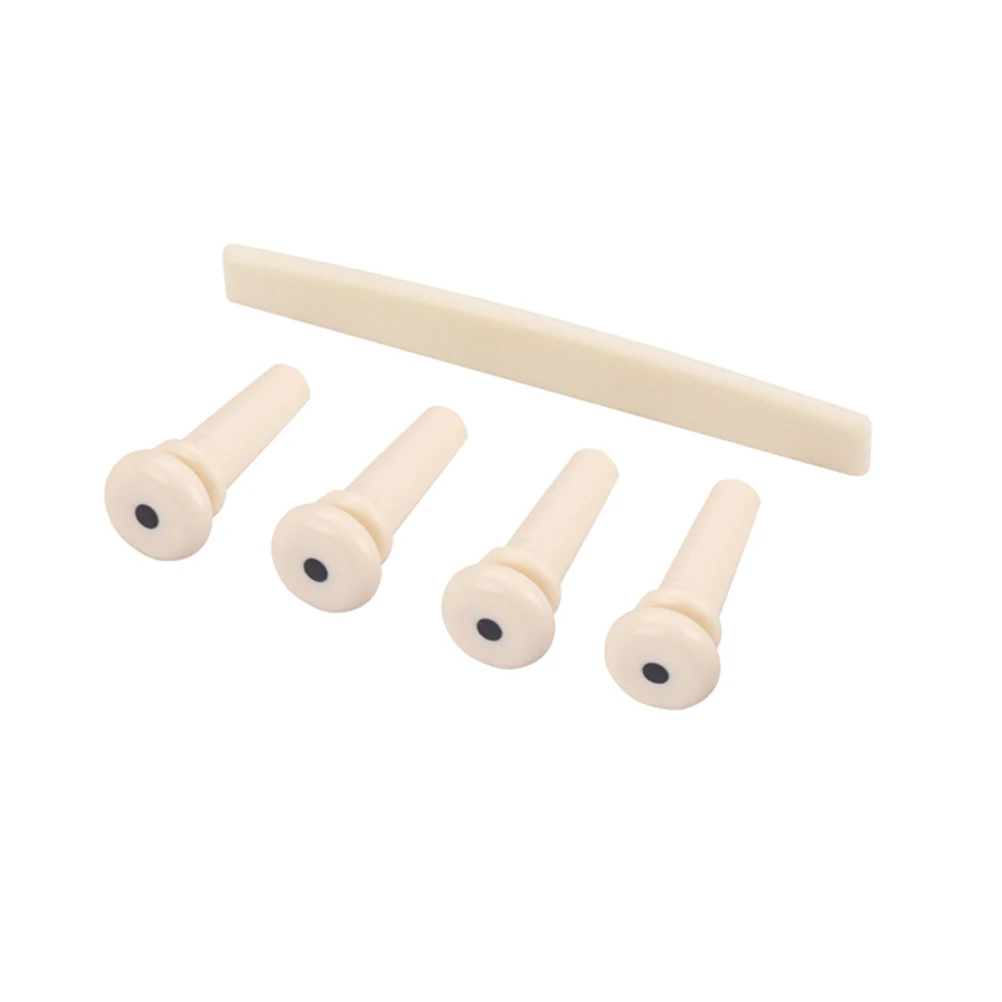 

5pcs Guitar Brass Bridge Parts Acoustic Copper Pipe Saddle Beige Smooth Surface Premium ABS Durable Long Use Guitar Accessories