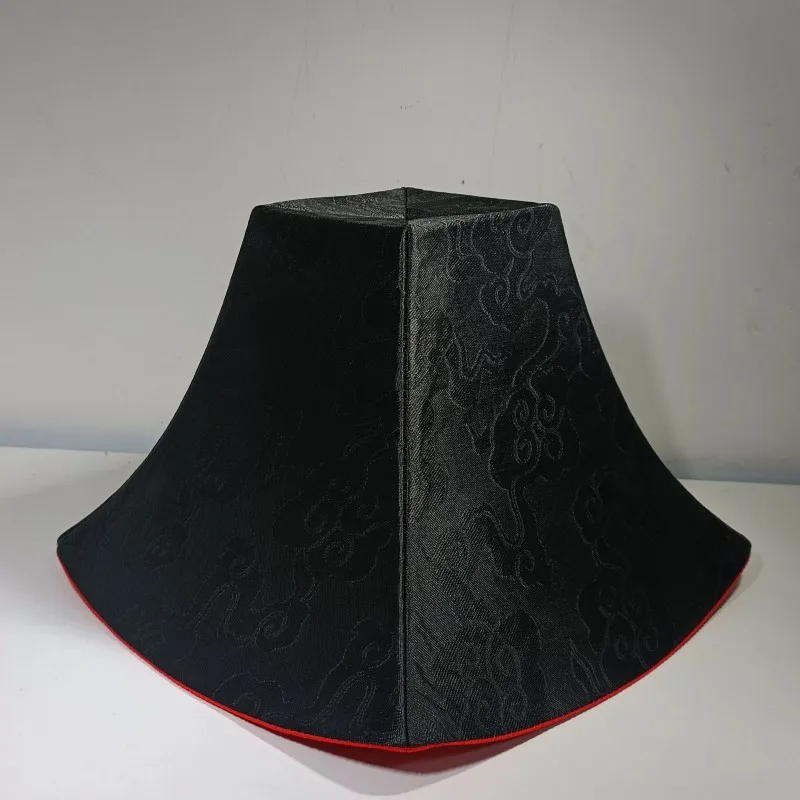 Ming Dynasty Fangli Four-faceted Hat Black Cloud Jacquard Hanfu Damao Ancient Chinese Traditional Costume Headwear COS Accessory