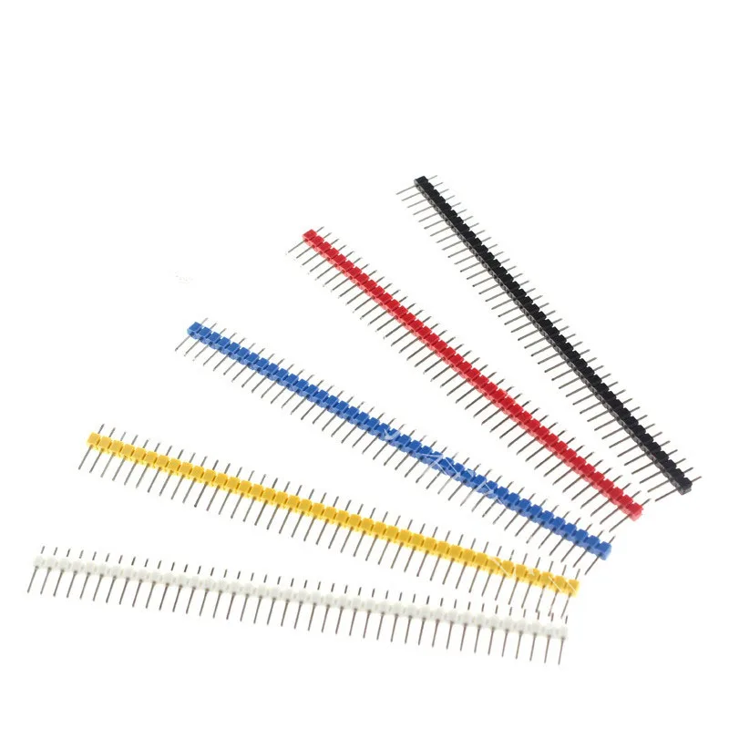 10pcs 40 pin Breakable Pin Header 2.54mm Single Row Male Header Connector Kit PCB Pin Strip for Arduino